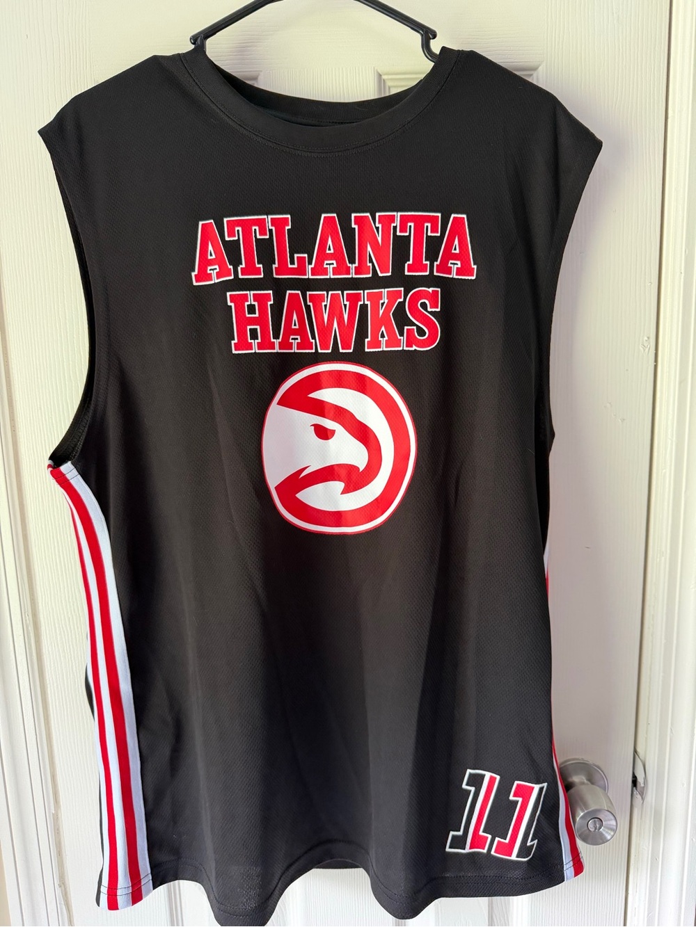 NBA Atlanta Hawks Black Red White Sleeveless Team Jersey #11 Trae Young